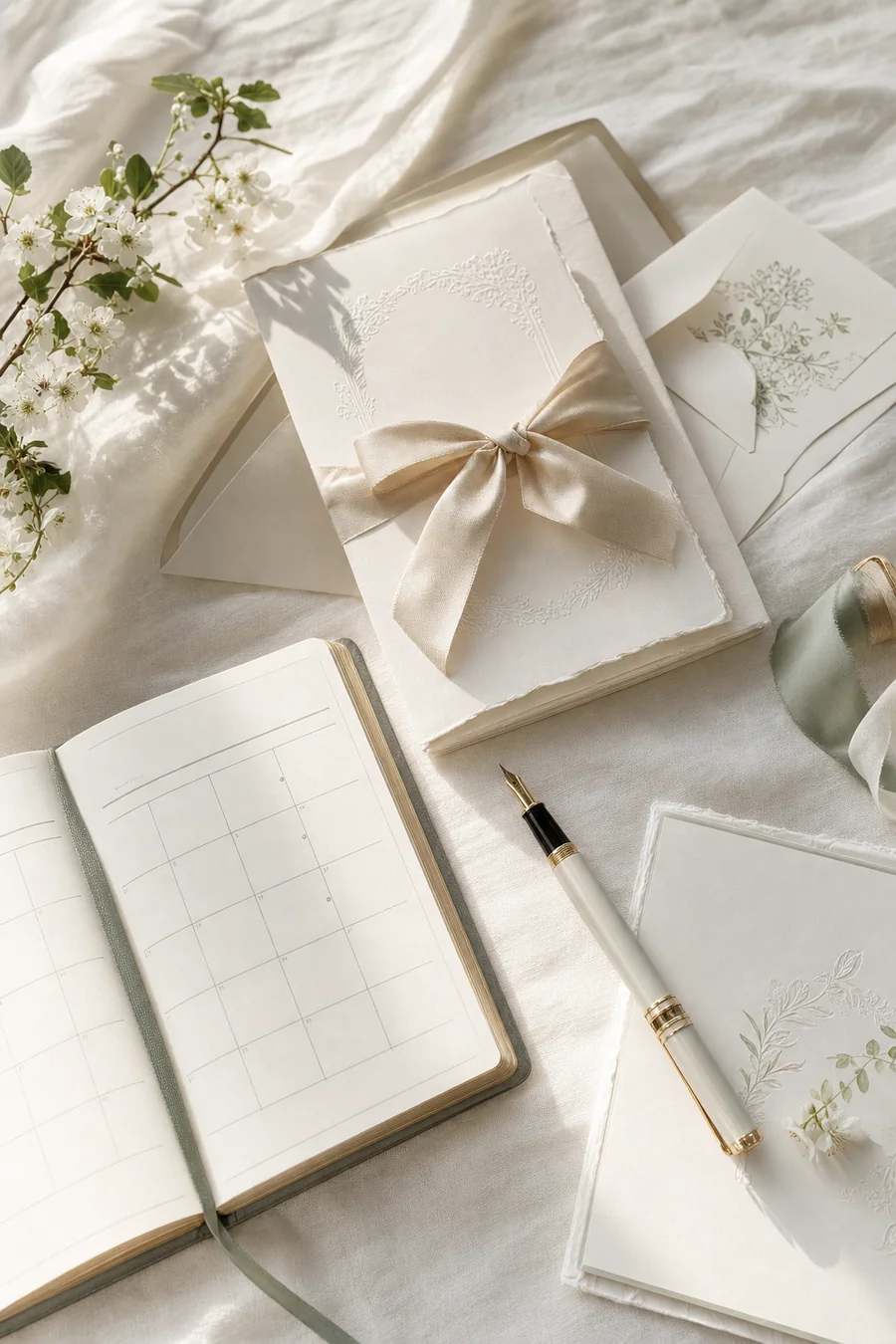 Wedding planning flatlay