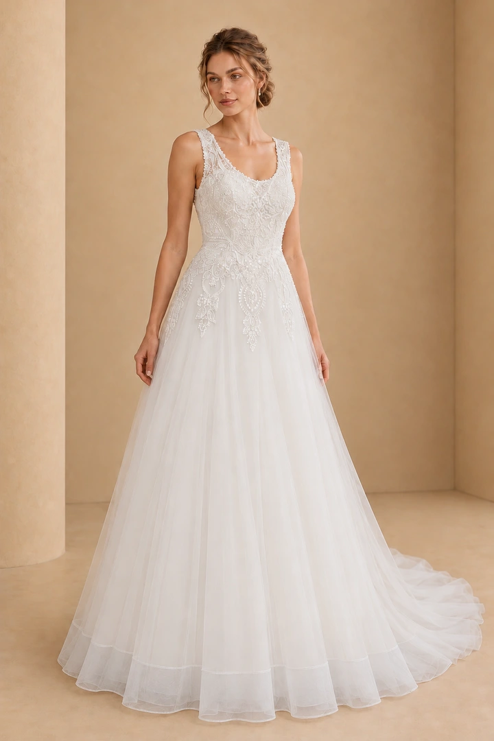 The Albina wedding dress — full-length front view
