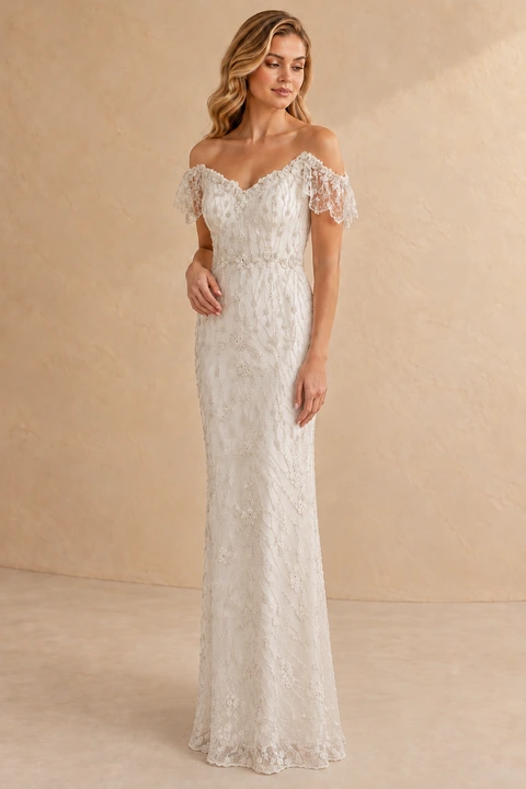 The Angelina wedding dress — full-length front view