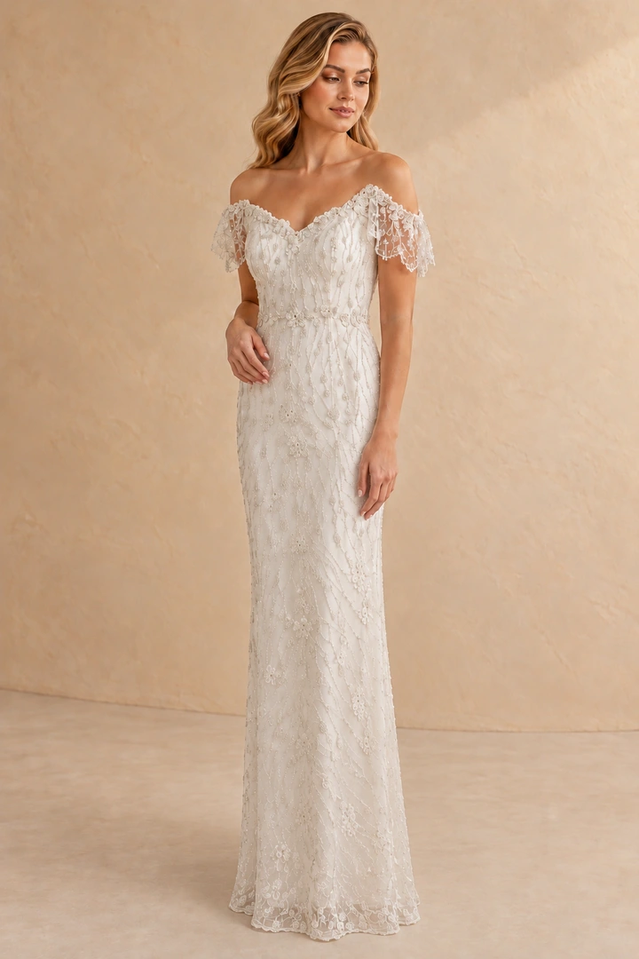 The Angelina wedding dress — full-length front view