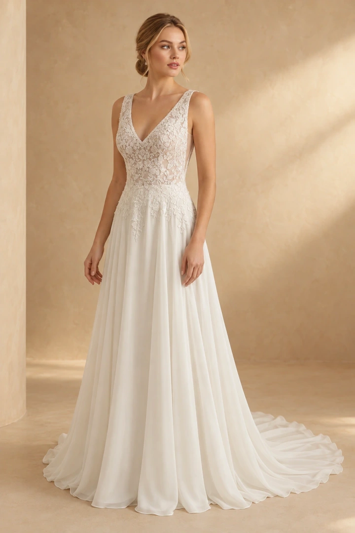 The Angella wedding dress — full-length front view