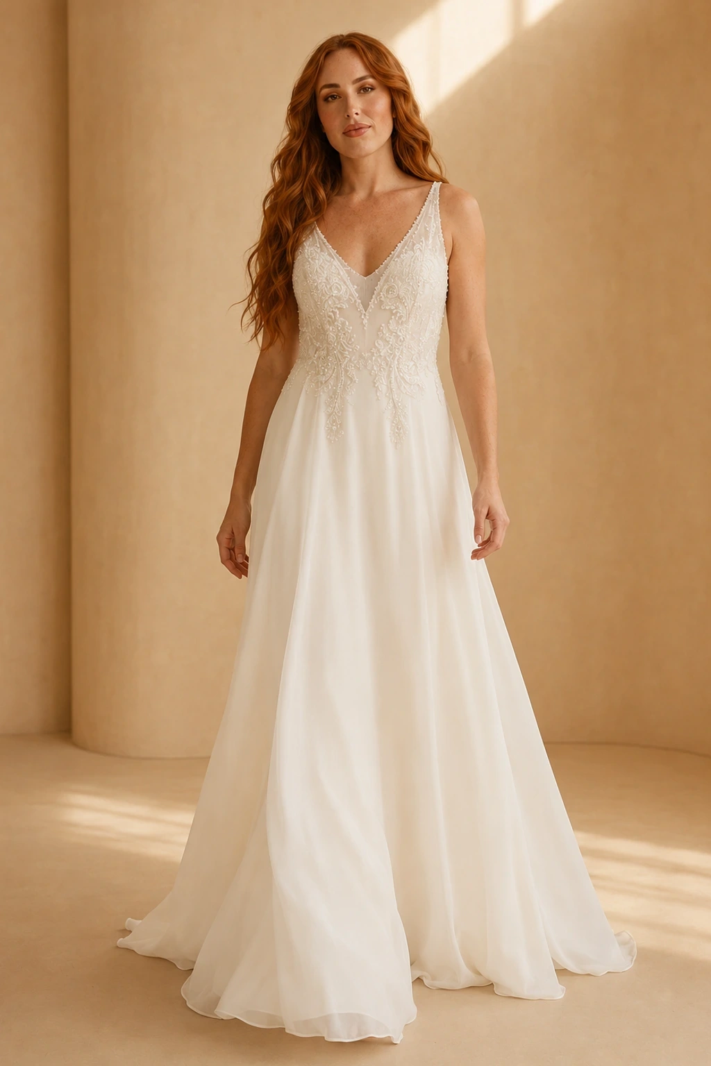 The Anna wedding dress — full-length front view