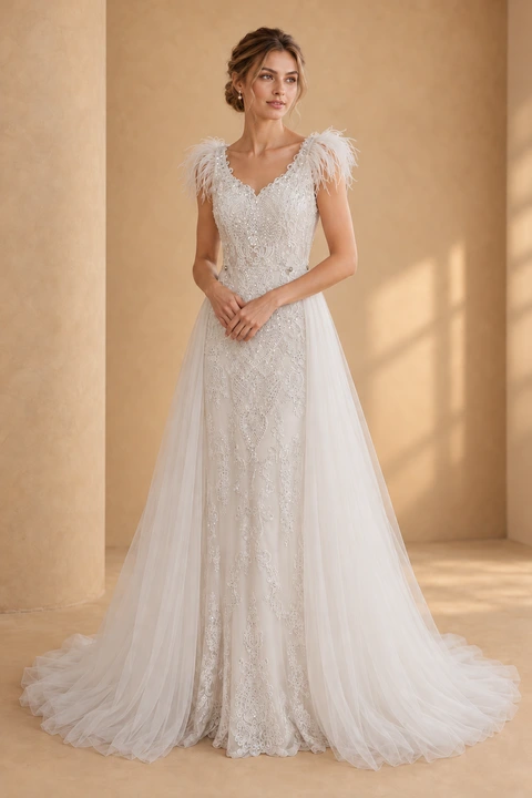 The Antonina wedding dress — full-length front view