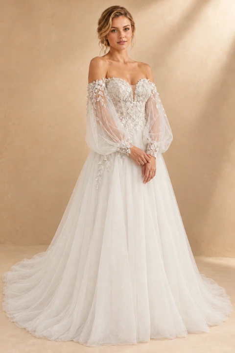 The Arielle wedding dress — full-length front view