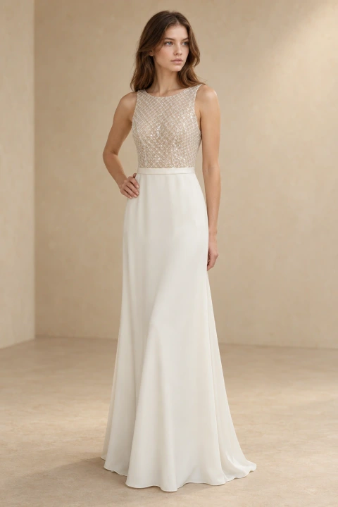 The Carla wedding dress — full-length front view