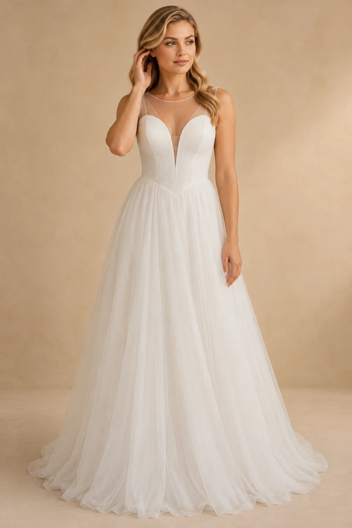 The Charlotte wedding dress — full-length front view
