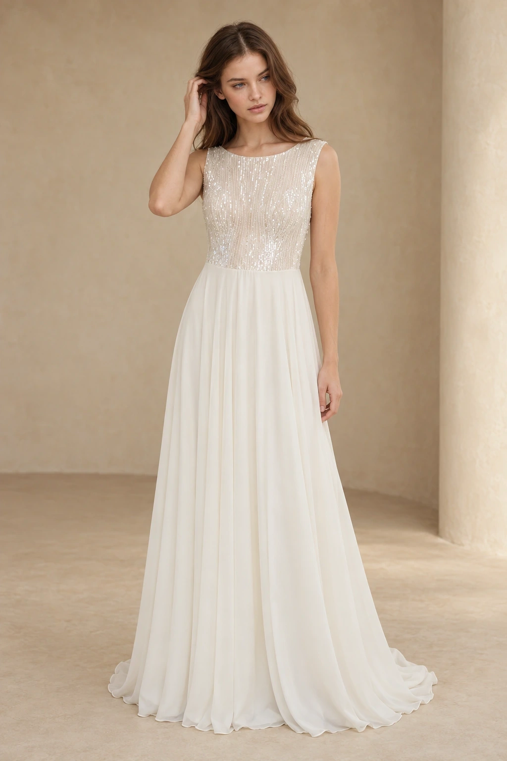 The Clarissa wedding dress — full-length front view