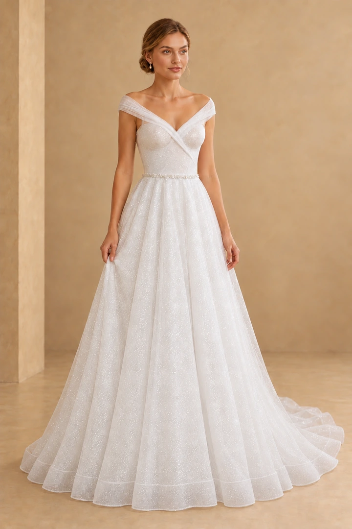 The Clementine wedding dress — full-length front view