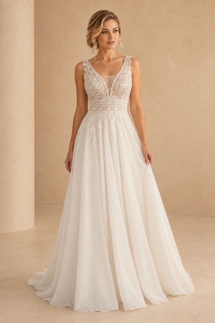 The Cleo wedding dress — full-length front view