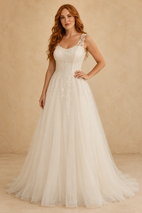The Di La'Sena wedding dress — full-length front view