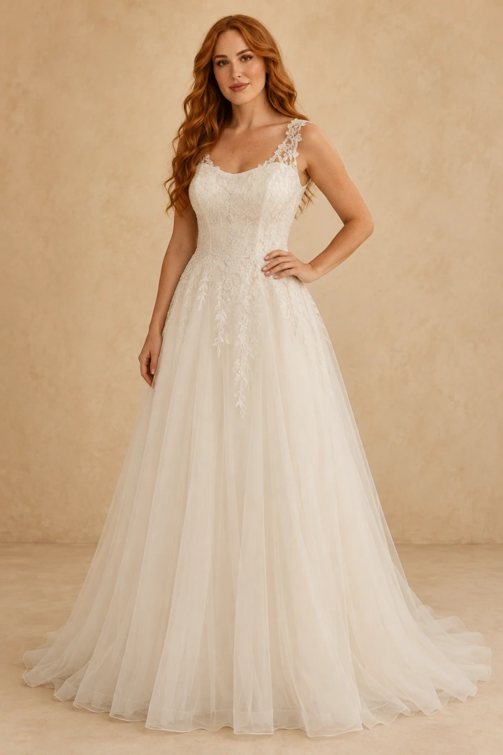 The Di La'Sena wedding dress — full-length front view