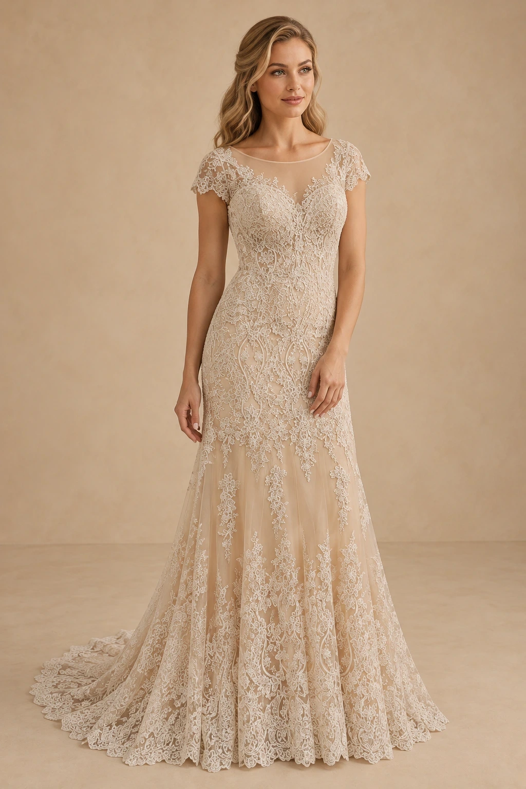 The Donna wedding dress — full-length front view