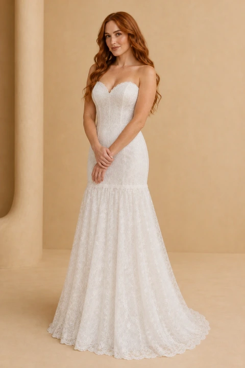 The Elvira wedding dress — full-length front view
