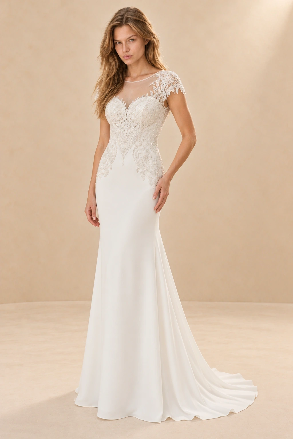 The Gabriella wedding dress — full-length front view