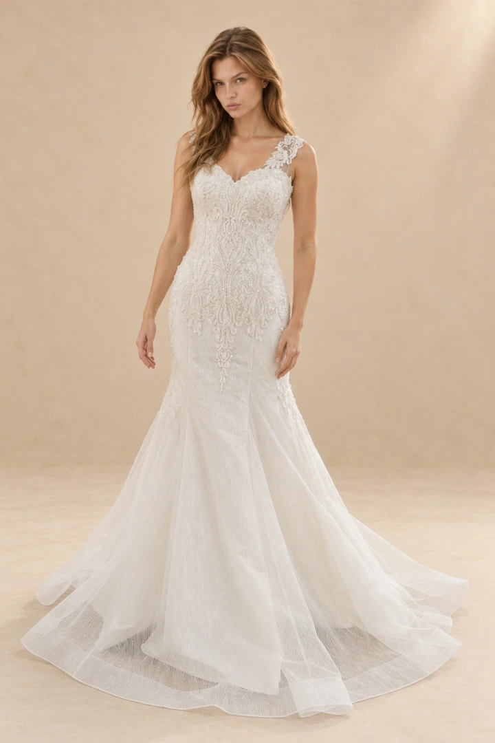 The Gizelle wedding dress — full-length front view