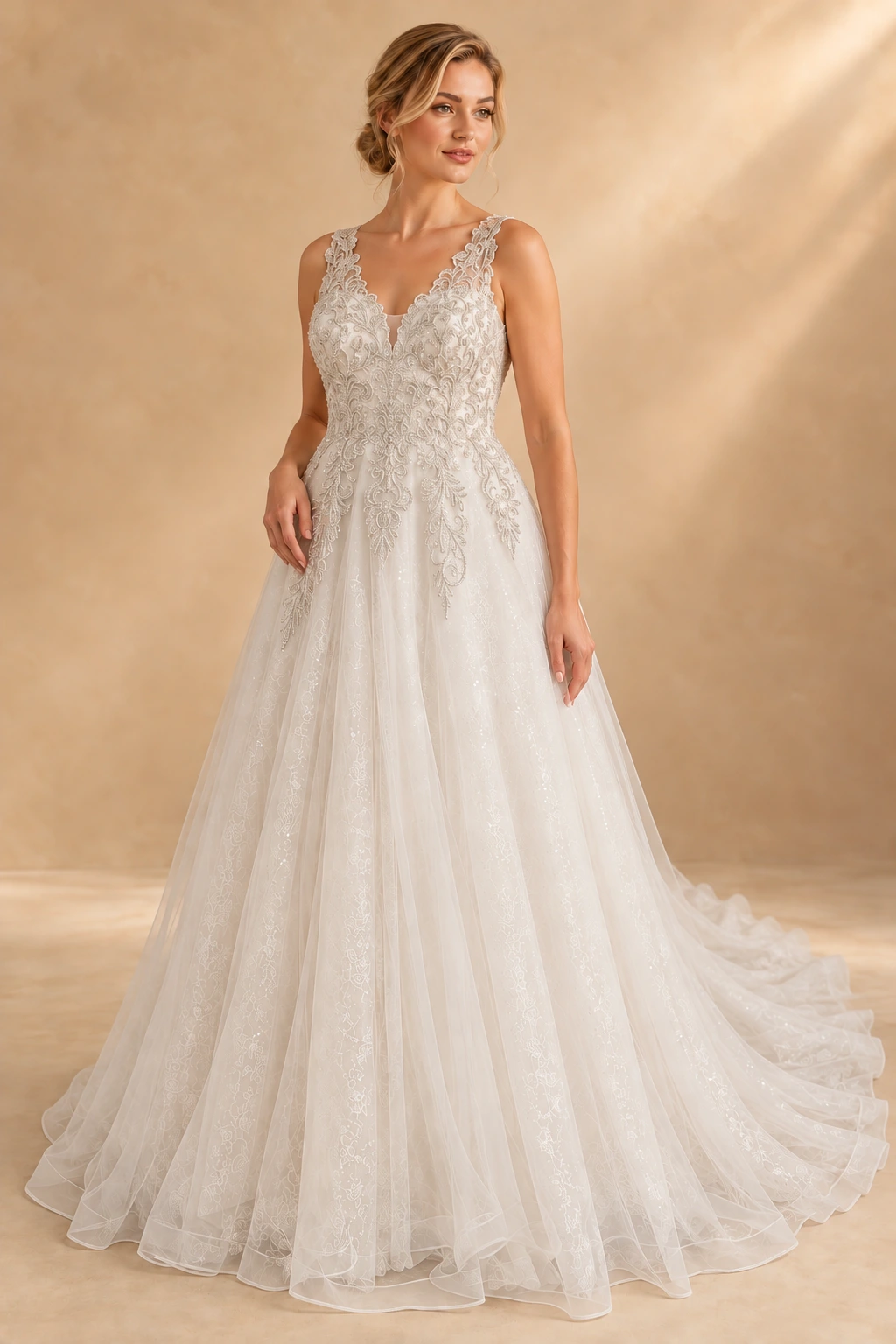 The Guzel wedding dress — full-length front view