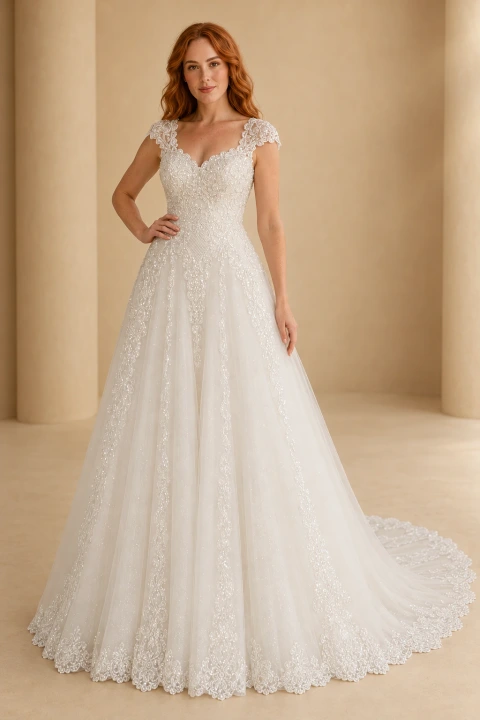 The Helena wedding dress — full-length front view