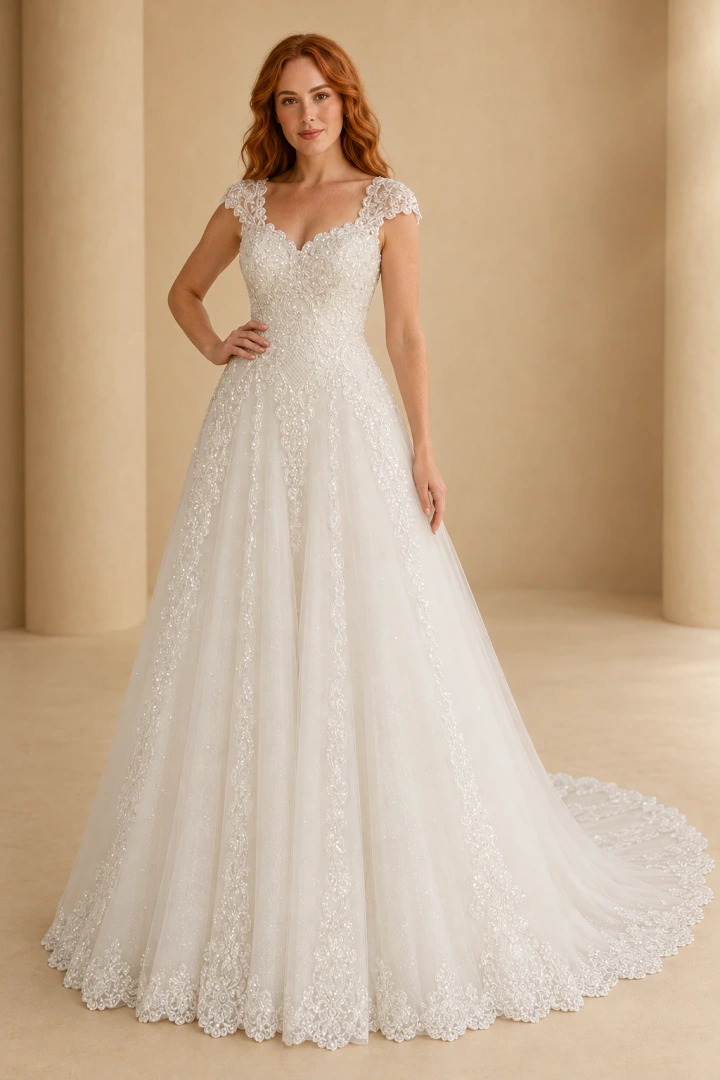 The Helena wedding dress — full-length front view
