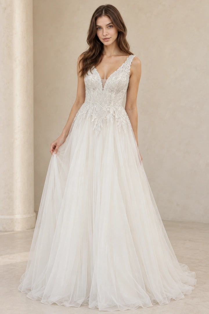 The KIM wedding dress — full-length front view