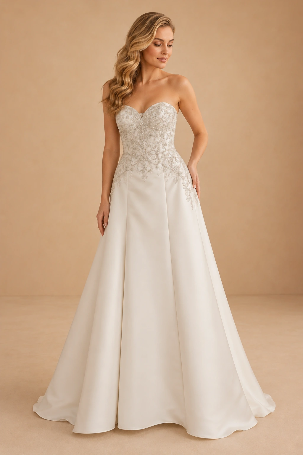 The Lucy wedding dress — full-length front view