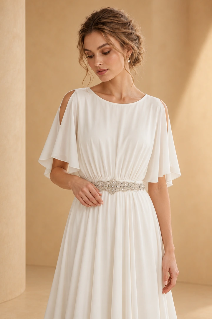 The Marianna wedding dress — closer model-worn view