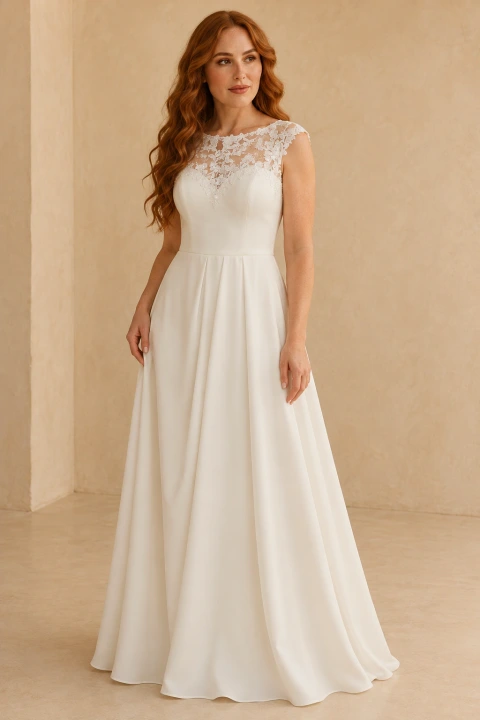 The Martha wedding dress — full-length front view