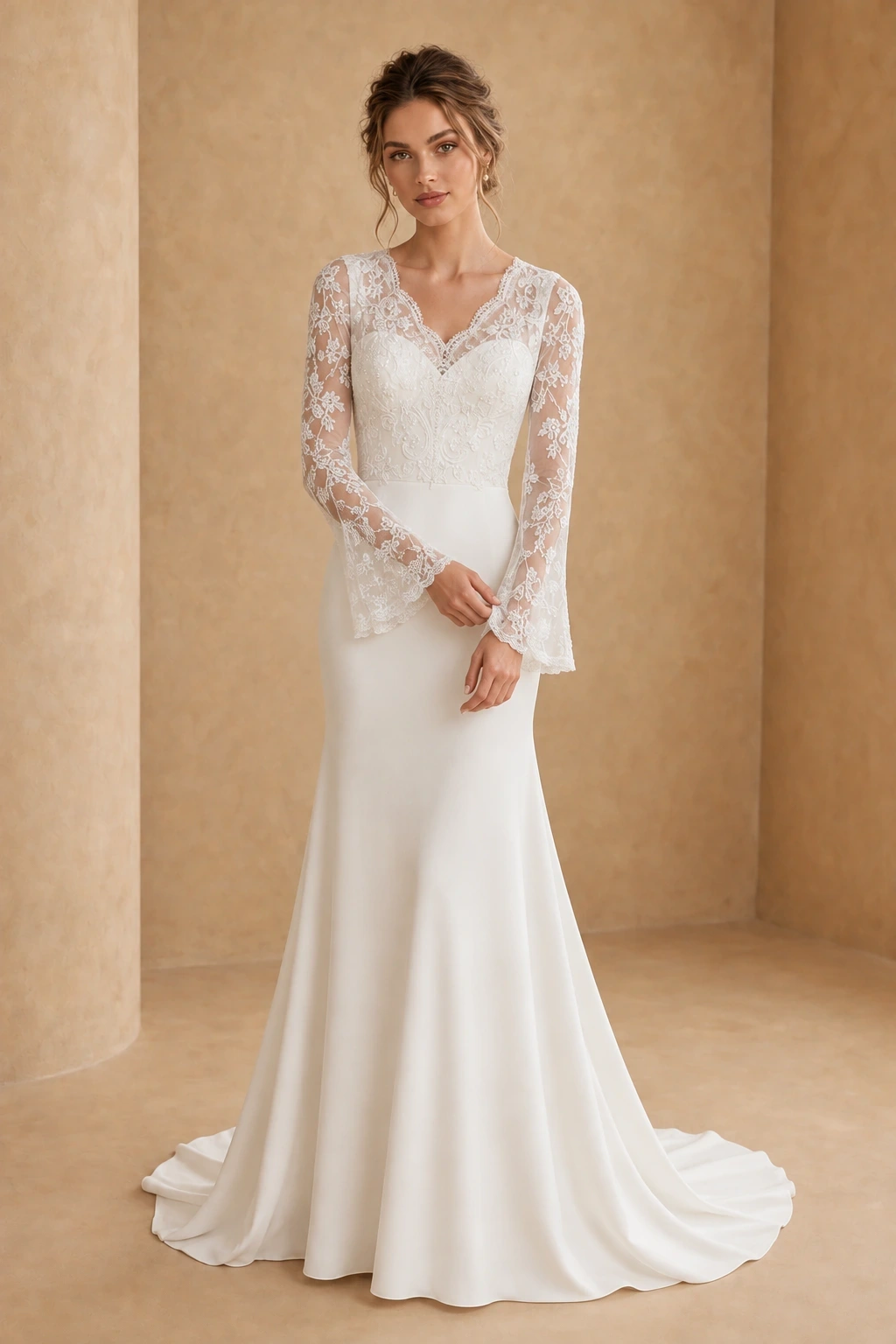 The Mary Lou wedding dress — full-length front view
