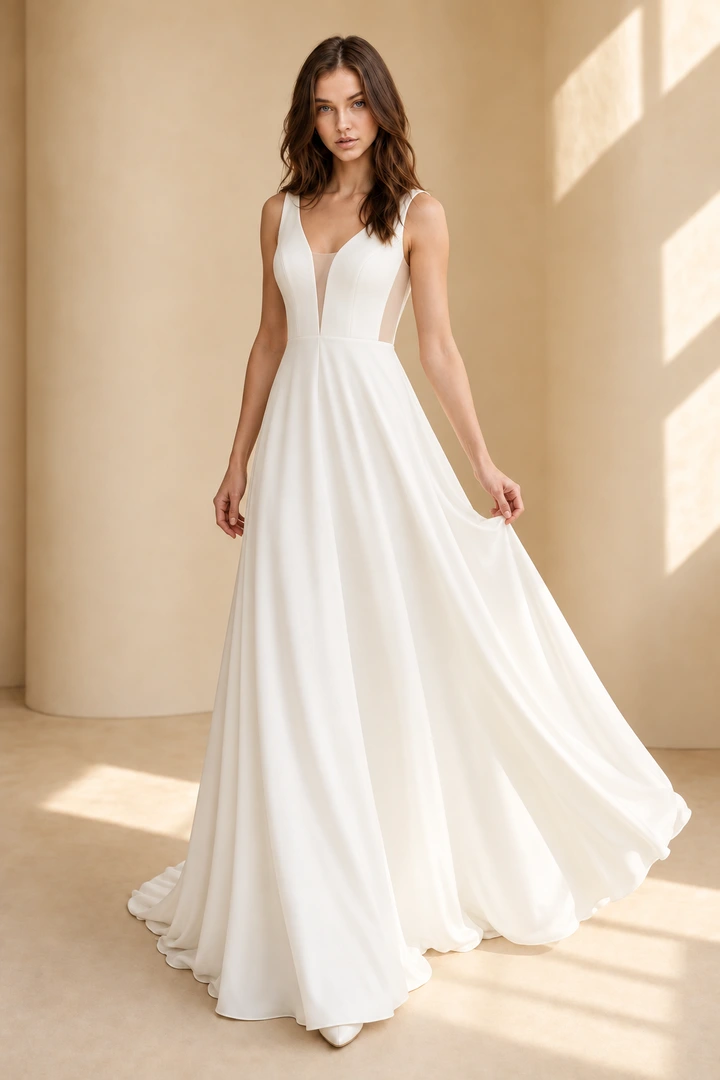 The Megan wedding dress — full-length front view