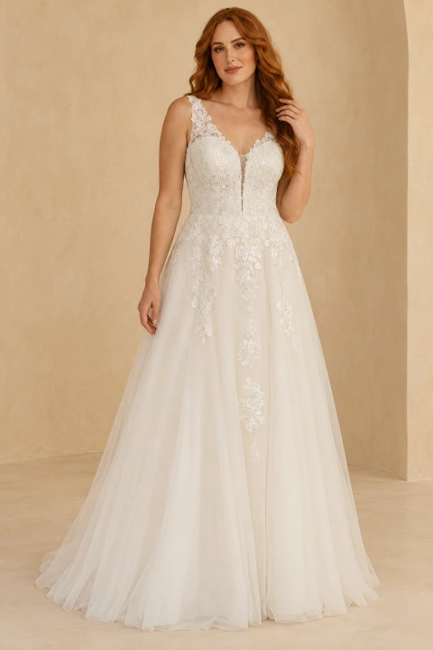 The Molly wedding dress — full-length front view