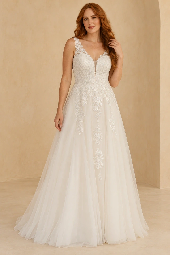 The Molly wedding dress — full-length front view