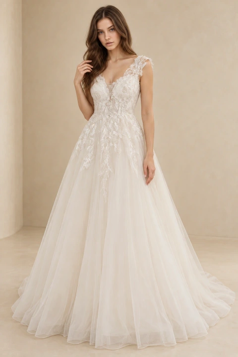 The Nargiza wedding dress — full-length front view
