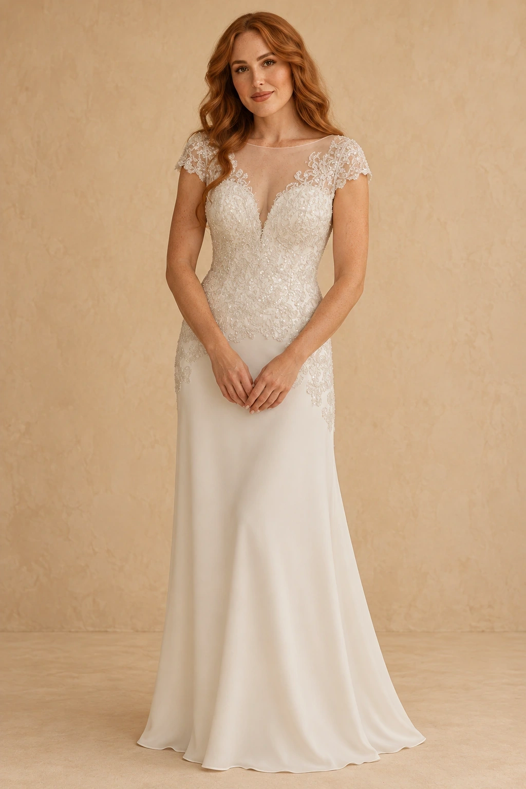 The Nicole wedding dress — full-length front view