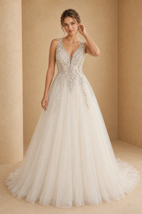 The Plisezkaia wedding dress — full-length front view