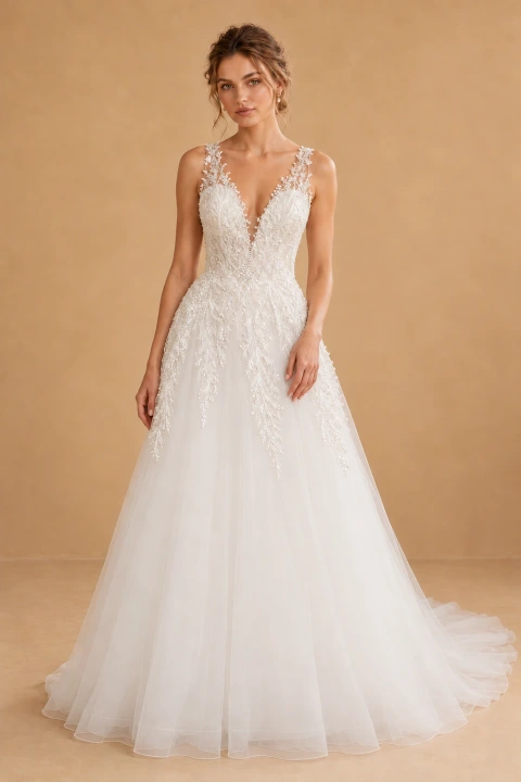 The Salma wedding dress — full-length front view