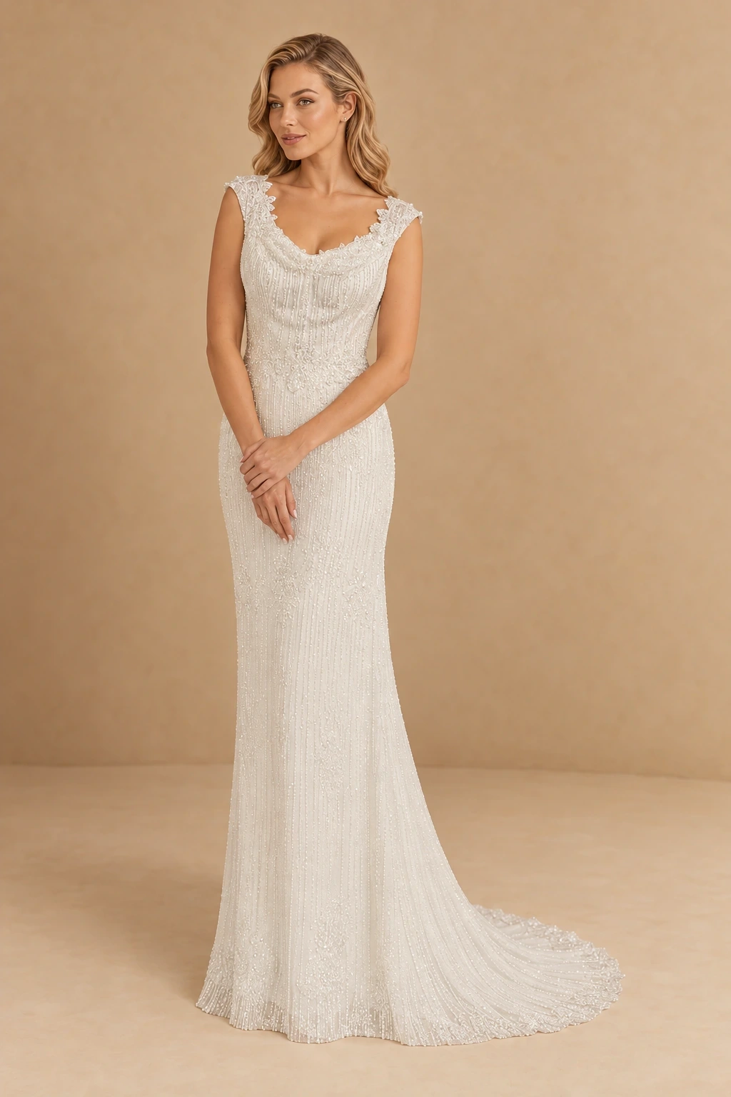 The Samantha wedding dress — full-length front view