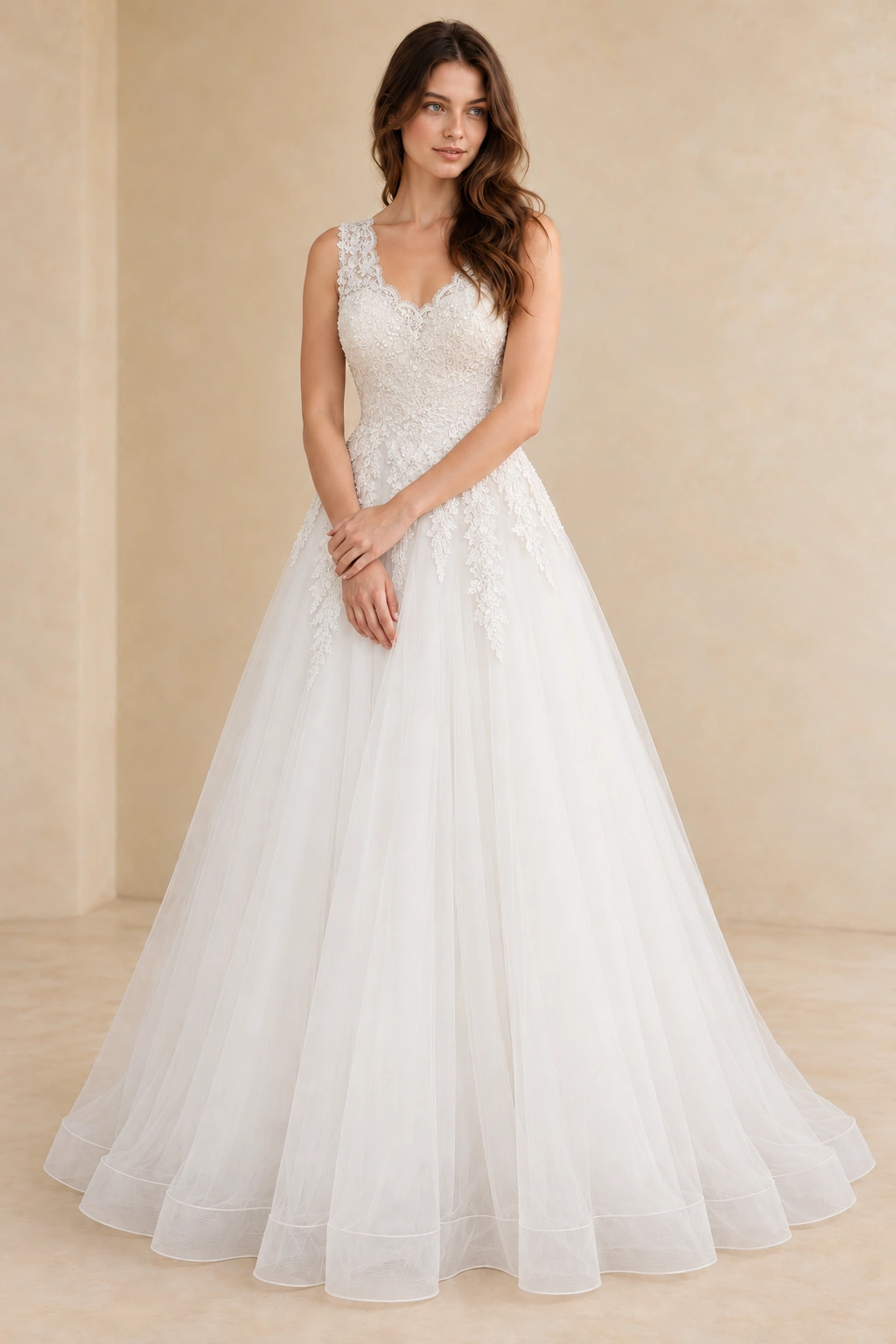 The Vail wedding dress — full-length front view