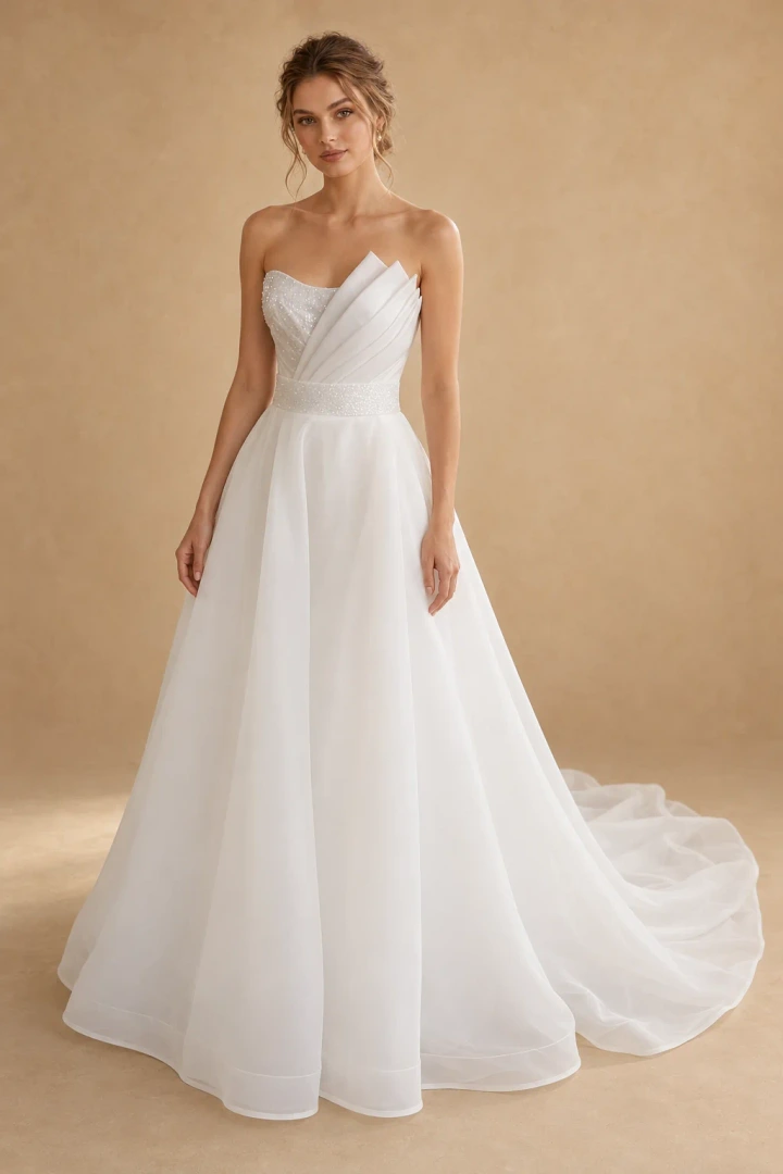 The Veronika wedding dress — full-length front view