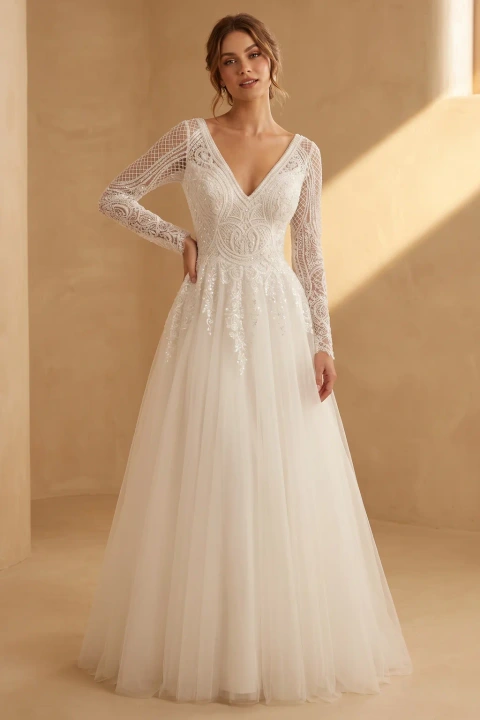 The Zarina wedding dress — full-length front view