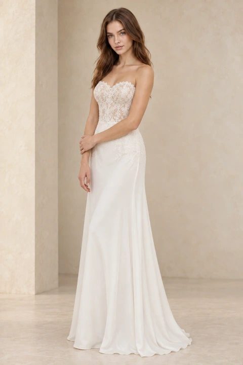 The Zoe wedding dress — full-length front view