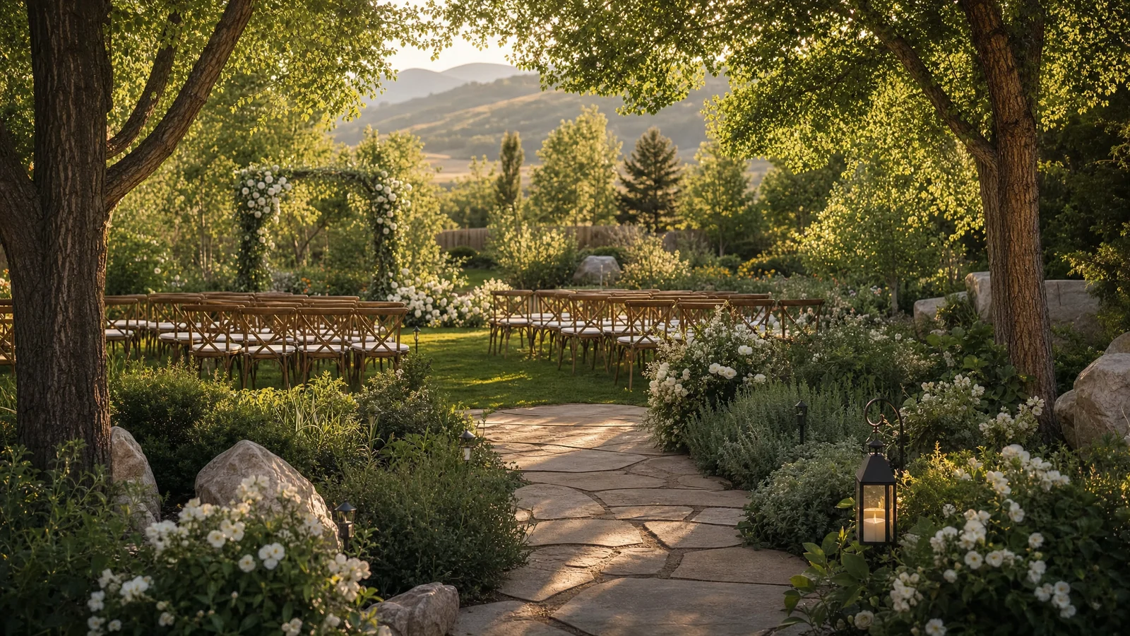 Boutique garden wedding ceremony style inspiration in Loveland Colorado