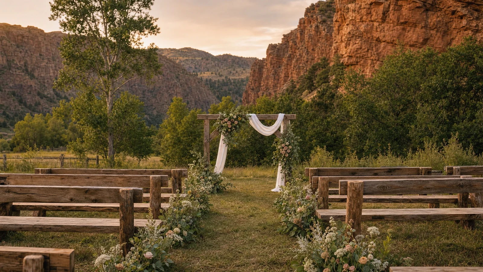 Red rock ranch wedding ceremony style inspiration for Northern Colorado